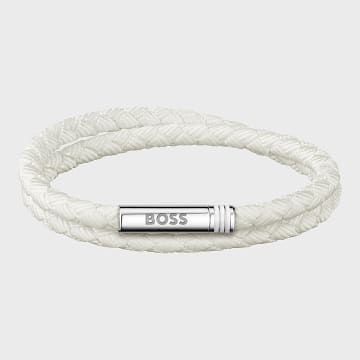 BOSS - Bracelet Ares 1580798 Blanc Argenté