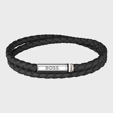 BOSS - Bracelet Ares 1580796 Noir Argenté