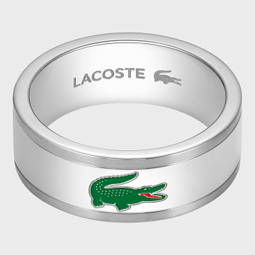 Lacoste - Bague Ruban Confort Arthor Logo Crocodile Gravé Argenté