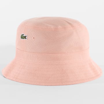 Lacoste - Cappello Bob Logo Ricamato Coccodrillo Salmone