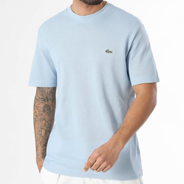 Lacoste - Tee Shirt Lin Logo Brodé Crocodile Classic Fit Bleu Clair