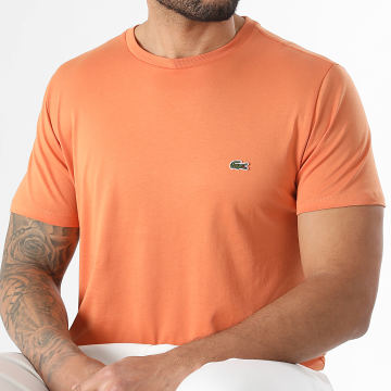 Lacoste - Tee Shirt Logo Brodé Crocodile Regular Fit Orange