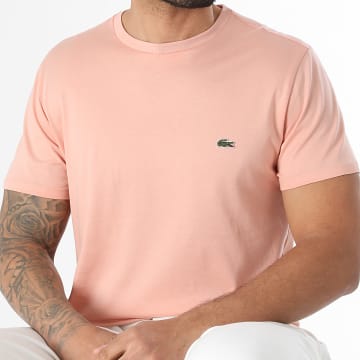 Lacoste - Camiseta Logotipo Bordado Cocodrilo Regular Fit Salmón