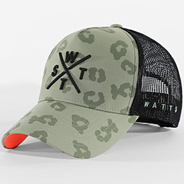 Watts - Truckerpet Tribe Groen Kaki Zwart Luipaard