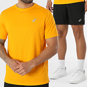Asics - Ensemble Tee Shirt Et Short Jogging Asics Core 7In 2011D221 2011D213 Orange Noir