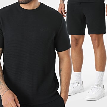 BOSS - Ensemble Tee Shirt Et Short Jogging Rib 50527377 50527391 Noir