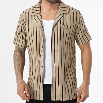Classic Series - Camisa Manga Corta de Rayas 409 Beige
