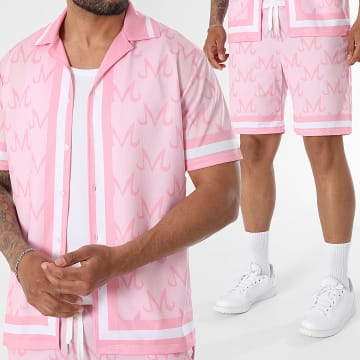 Dragon Ball Z - Conjunto Camisa Manga Corta Y Pantalón Corto De Chándal Symbol Majin Rosa