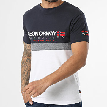 Geographical Norway - T-Shirt Jdouble Dunkelblau Weiß