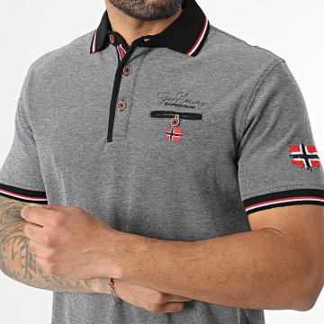 Geographical Norway - Polo Kurzarm Kblended Schwarz Meliert