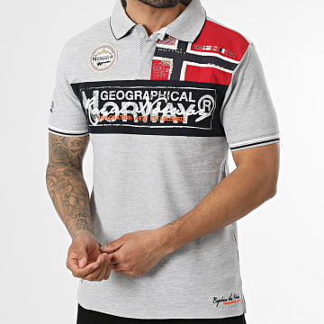 Geographical Norway - Polo De Manga Corta Kidney Gris Jaspeado