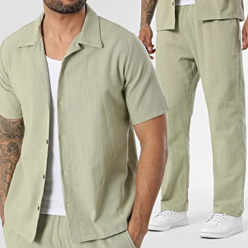 KZR - Tracksuit Short Sleeve Shirt And Trouser 289 Light Khaki Green