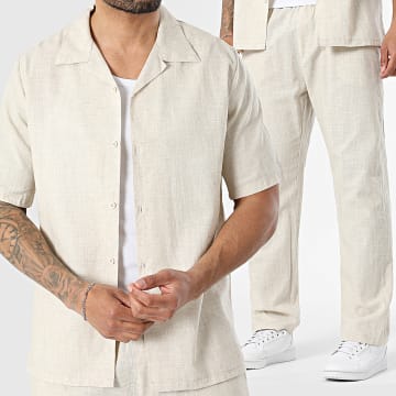 KZR - Tracksuit Short Sleeve Shirt and Trouser 286 Beige Heathered