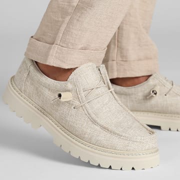 LBO - Mocassins Effet Lin 0047 Beige