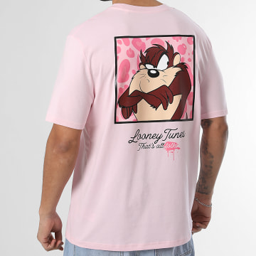 Looney Tunes - Camiseta Oversize Taz Circle Camo Rosa