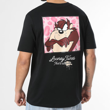 Looney Tunes - Camiseta Oversize Taz Circle Camo Negro