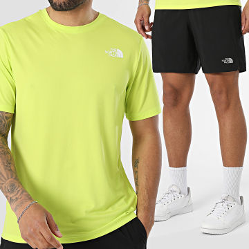 The North Face - Set T-Shirt Und Joggingshort 24.7 FlashDry A894B A3O1B Neongrün Schwarz