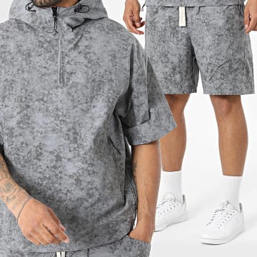 Uniplay - Tracksuit Short Sleeve Zip Hood Jacket And Jogger Short 189 Grey Anthracite