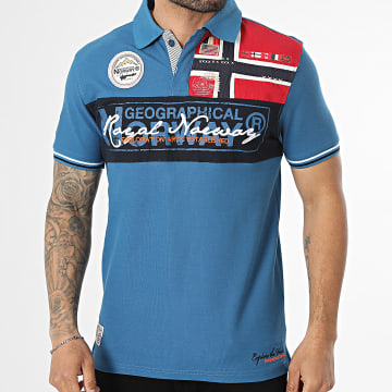 Geographical Norway - Polo Kurzarm Kidney Blau