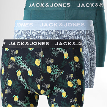Jack And Jones - Pack de 3 Boxers Jake Lemon Azul Marino Verde Azul Claro