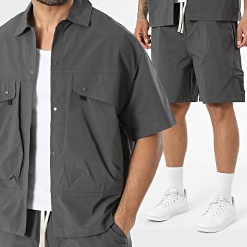Uniplay - Tracksuit Short Sleeve Shirt And Jogger Short 188 Anthracite Grey
