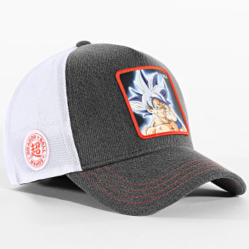 Dragon Ball Z - Gorra Trucker Goku Gris Jaspeado Blanco