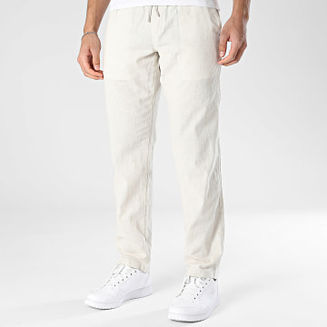 JJ Rebel - Pantalon Relaxed Fit Effet Lin Kenni Summer Beige