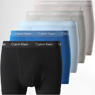 Calvin Klein - Pack de 5 Boxers NB2877A Negro Azul Beige Gris Jaspeado Azul Claro