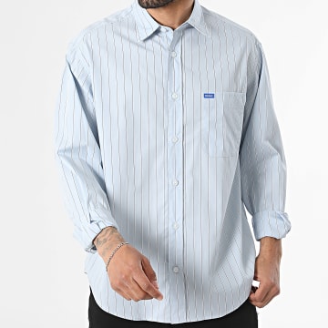 Hugo Blue - Chemise Manches Longues A Rayures Ebalto 50560734 Bleu Clair