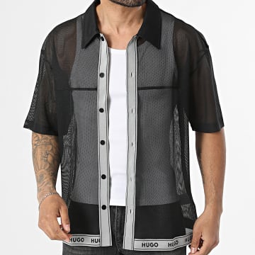 HUGO - Short Sleeve Shirt Ajourée Lite 50561142 Black