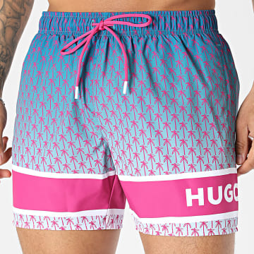 HUGO - Short De Bain Palms 50561097 Rose Bleu Clair Bleu Marine Dégradé