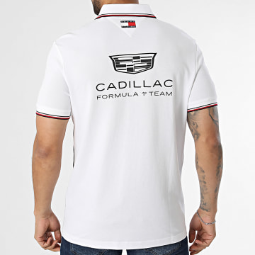 Tommy Hilfiger - Polo Manches Courtes A Bandes Cadillac F1 Replica 0072 Blanc