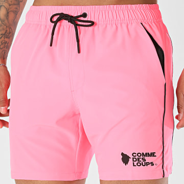 Comme Des Loups - Pantalón Corto de baño Steam Rosa Flúor Negro