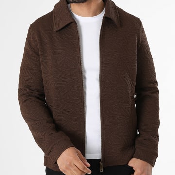 Frilivin - Chaqueta con cremallera texturizada 001 Marrón