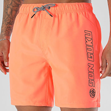 Dragon Ball Z - Short De Bain Outline Goku Orange Fluo Noir