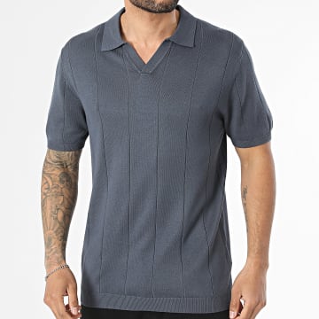 Frilivin - Polo Manga Corta Cuello V 281 Azul Marino Gris Antracita
