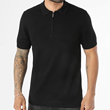 Frilivin - Polo Manches Courtes Col Zippé 361 Noir