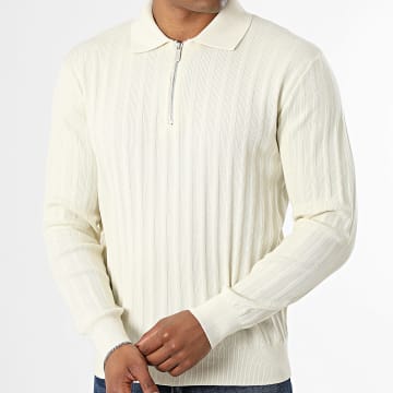 Frilivin - Maglia Con Collo A Zip Testurizzata 215 Beige Chiaro