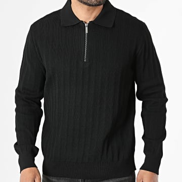 Frilivin - Maglia Con Collo Zip Testurizzata 924 Nero