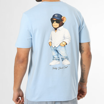 Teddy Yacht Club - T-Shirt Oversize Largo Monkey Style NY Back Azul Claro