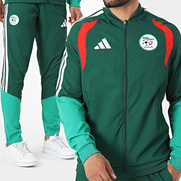 Adidas Sportkleding - Trainingspak 3 Stripes Voetbal Algerije JZ0214 JZ0213 Donkergroen