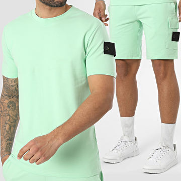 Classic Series - Ensemble Tee Shirt Et Short Jogging Neo Vert Clair