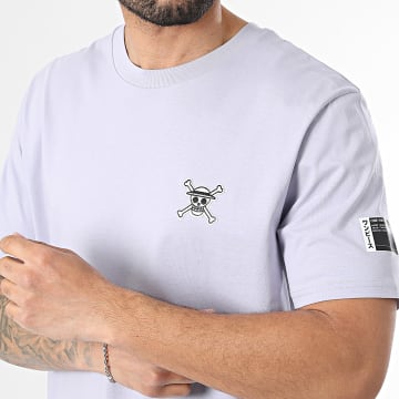 One Piece - Tee Shirt Oversize Patch Blanc Lavande