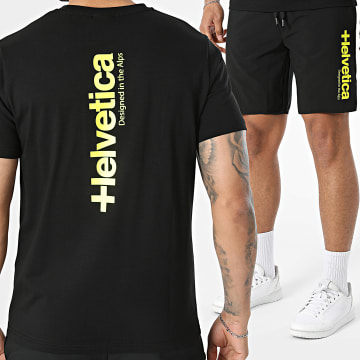 Helvetica - Set T-Shirt und Jogging-Short Oslo 12 19 Schwarz Gelb