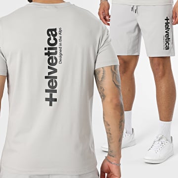 Helvetica - Completo T-Shirt E Pantaloncino da jogging Oslo 12 19 Grigio Nero