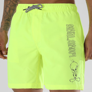Looney Tunes - Short De Bain Fineline Titi Jaune Fluo