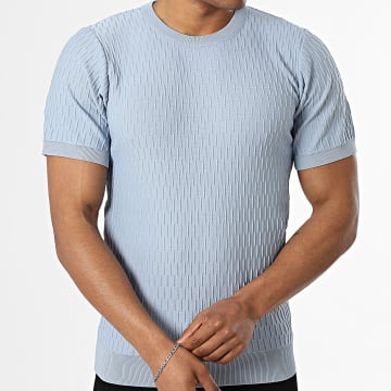 Mackten - Textured Knit T-Shirts O17 Light Blue