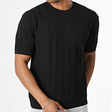 Mackten - Striped Knit T-Shirts 273 Black