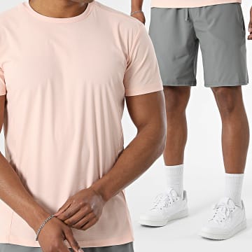 Classic Series - Ensemble Tee Shirt Et Short Jogging 537 Saumon Gris