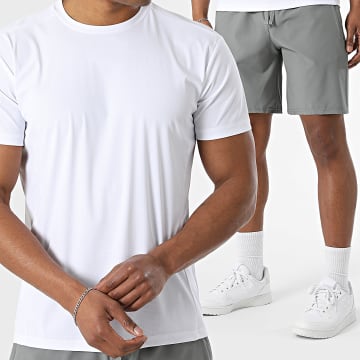 Classic Series - Ensemble Tee Shirt Et Short Jogging 537 Blanc Gris Anthracite